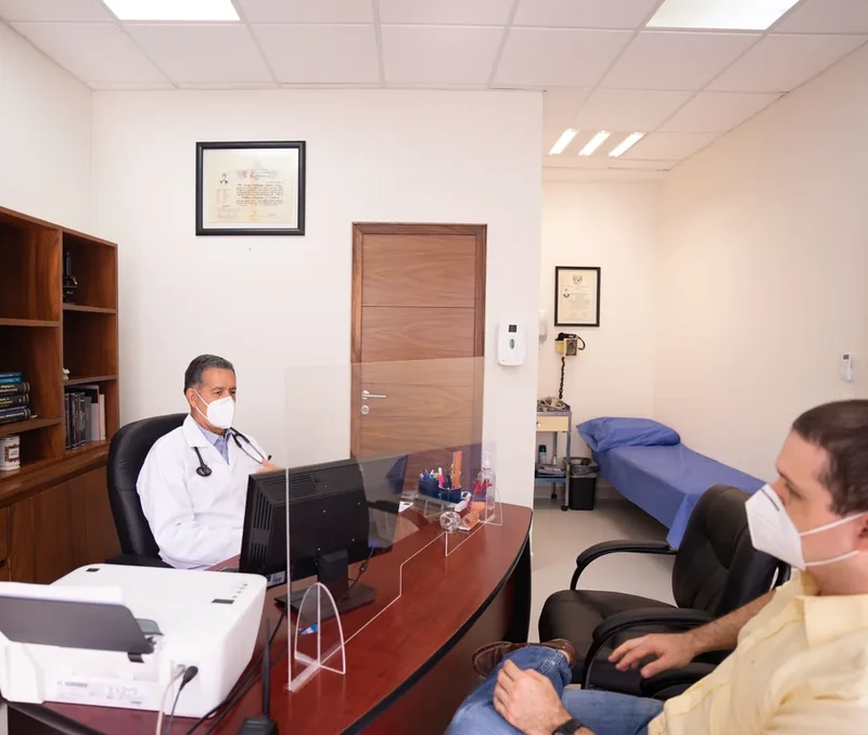 Doctor consulting with a patient in a clinic